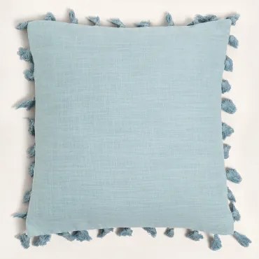Vierkant Kussen 45x45 Cm In Katoen Laurent Vintage Blauw - Sklum