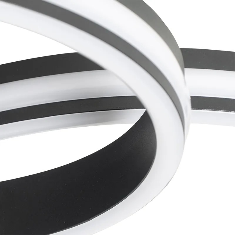 Plafondlamp zwart incl. LED 3-staps dimbaar 4-lichts - Navara Design rond Binnenverlichting Lamp