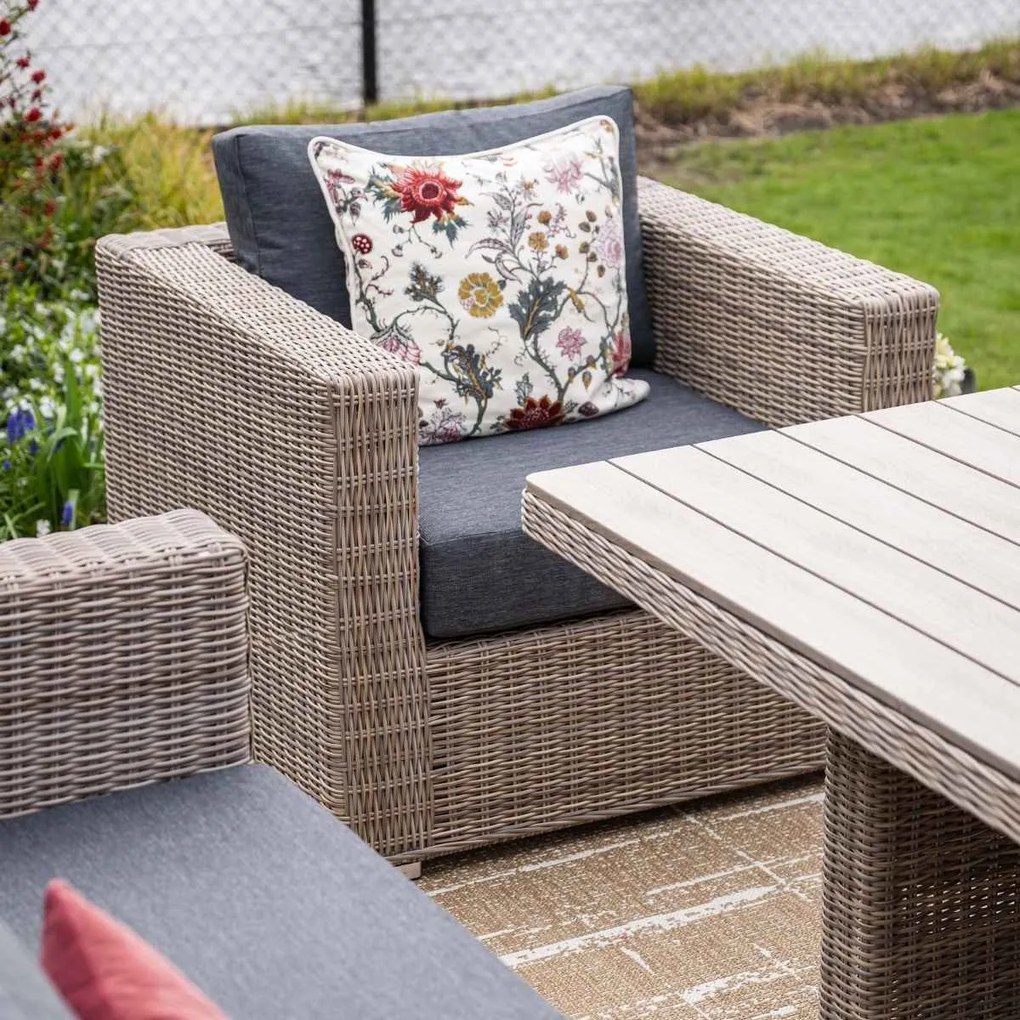Garden Impressions Tennessee lounge dining set rechts 3-delig vintage willow - texfiber