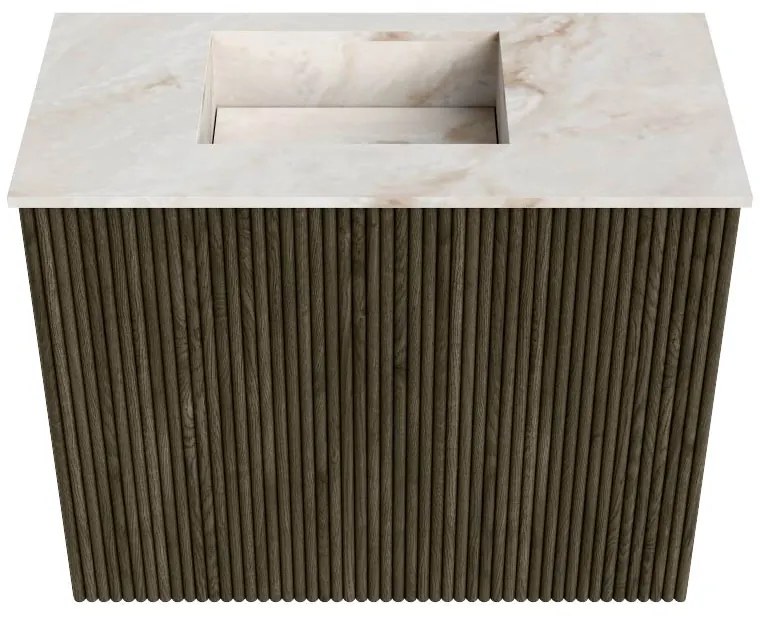 Mondiaz Joya DLux 50cm toiletmeubel shadow met wastafel faye links zonder kraangat frappe