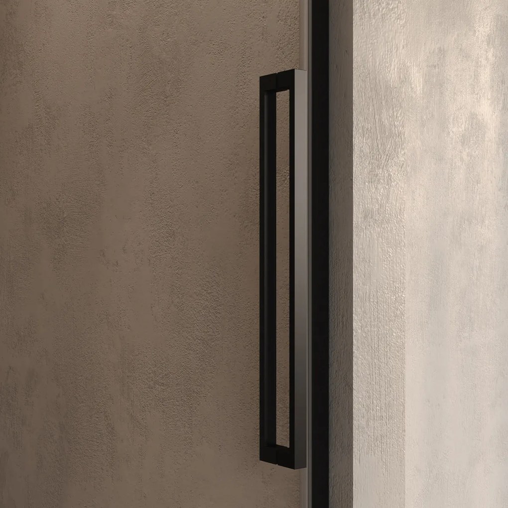 Brauer Stellar nisdeur met vaste wand 140cm zwart mat