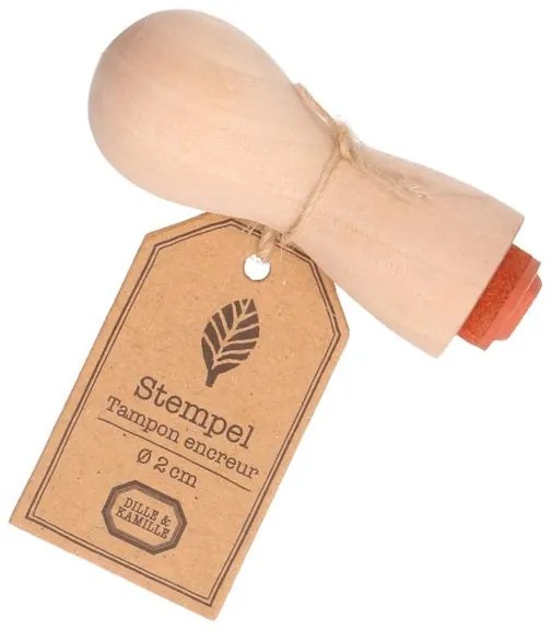 Stempel, beukenhout, blaadje,Ø 2 cm