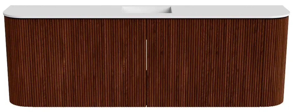 Mondiaz Joya 125cm toiletmeubel ronding links/rechts ruby met wastafel faye midden 1 kraangat talc