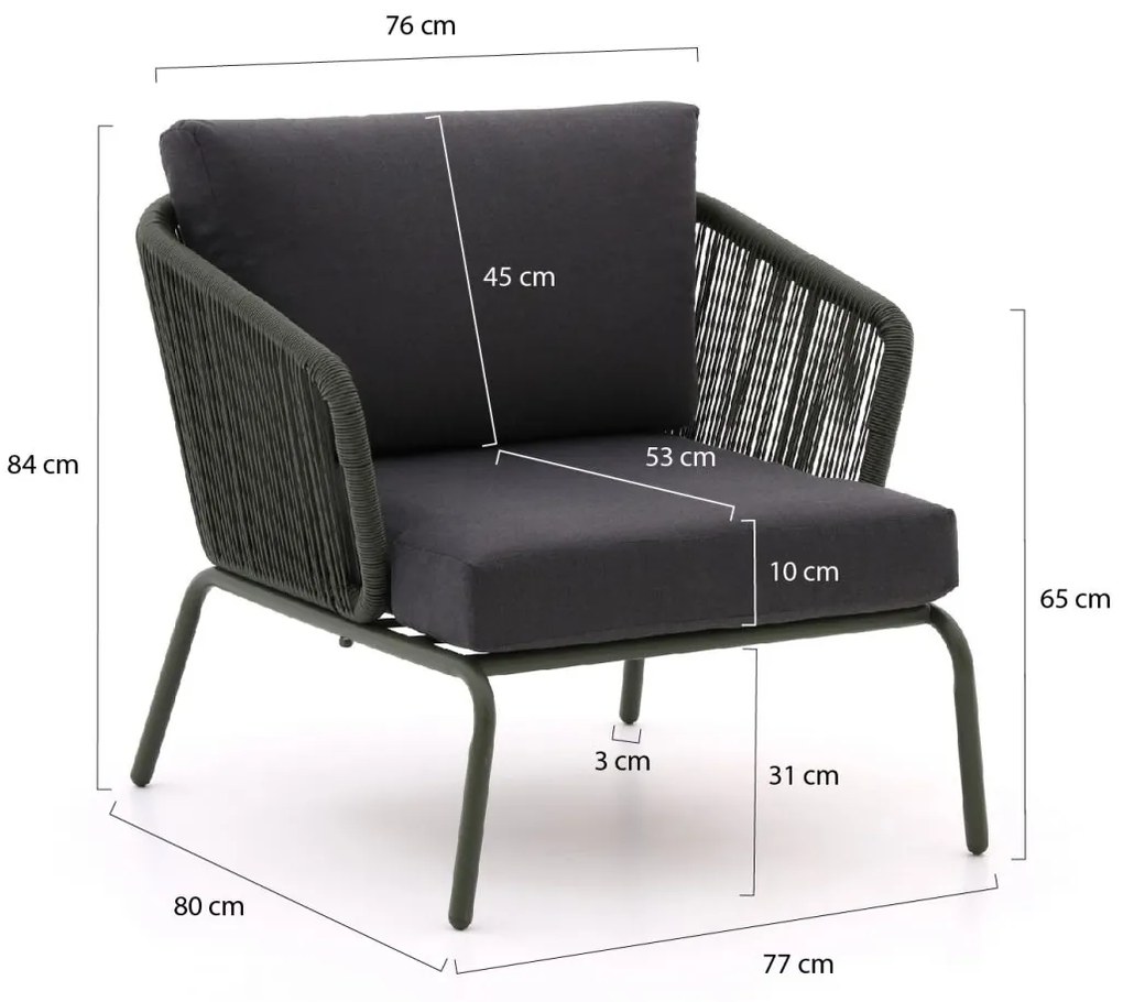 Forza Nuro/Bovezzo stoel-bank loungeset 6-delig