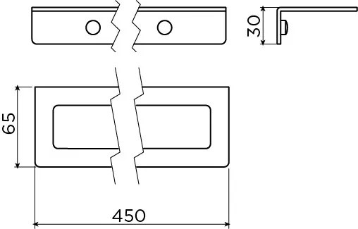 Clou Fold handdoekrek 45cm zwart mat