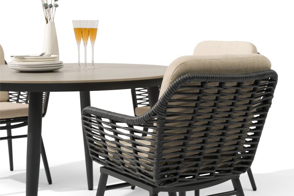 Tuinstoel Aluminium/rope Grijs-antraciet Coco Antoni