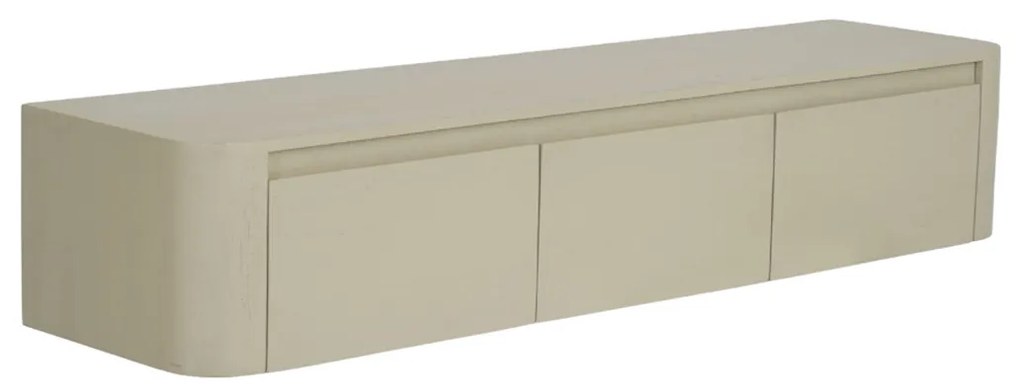 Zwevend Tv-meubel Beige Ronde Hoeken 160 Cm - 160x40x30cm.