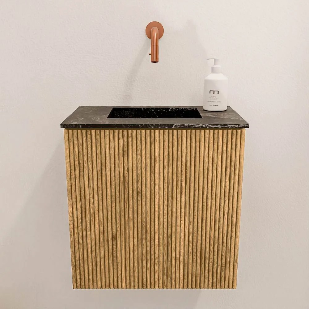 Mondiaz Joya DLux 40cm toiletmeubel oak met wastafel faye midden zonder kraangat lava