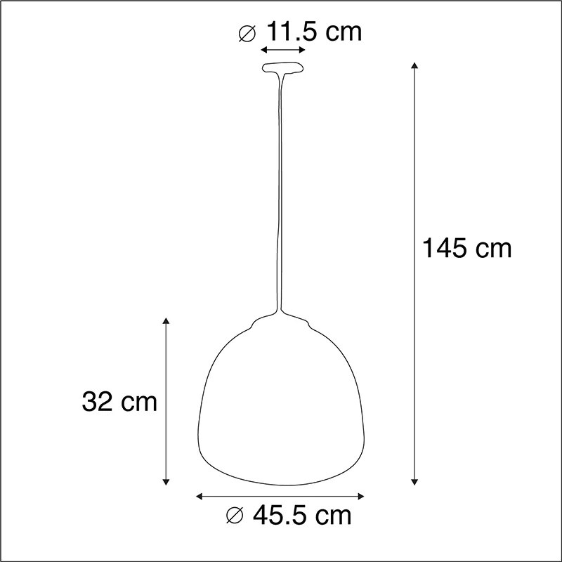 Eettafel / Eetkamer Industriële hanglamp bruin 45,5 cm - Hoodi Industriele / Industrie / Industrial E27 rond Binnenverlichting Lamp