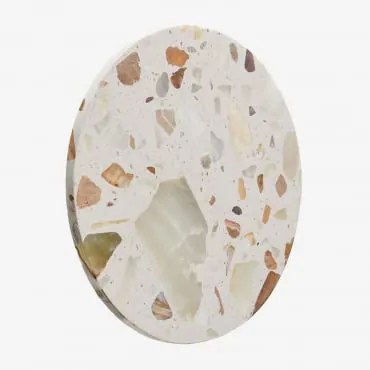 Wandlamp Ø20 Cm Led In Natuurlijk Steen Balduina Natuurlijk Terrazzo - Sklum