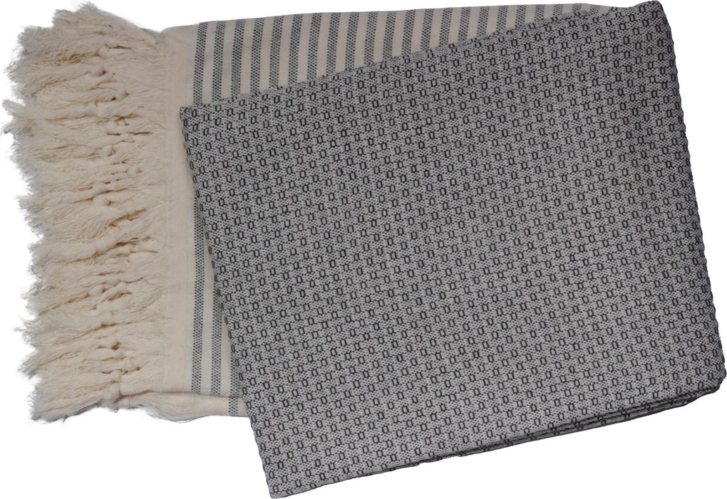 Hamamdoek – wafel honingraat – 100×200 – zwart