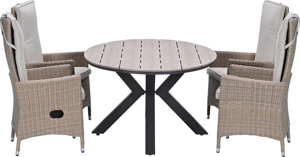 Garden Impressions Collin tuinset 5-delig - Tulli tuintafel 180 x 115 cm - light teak vironwood