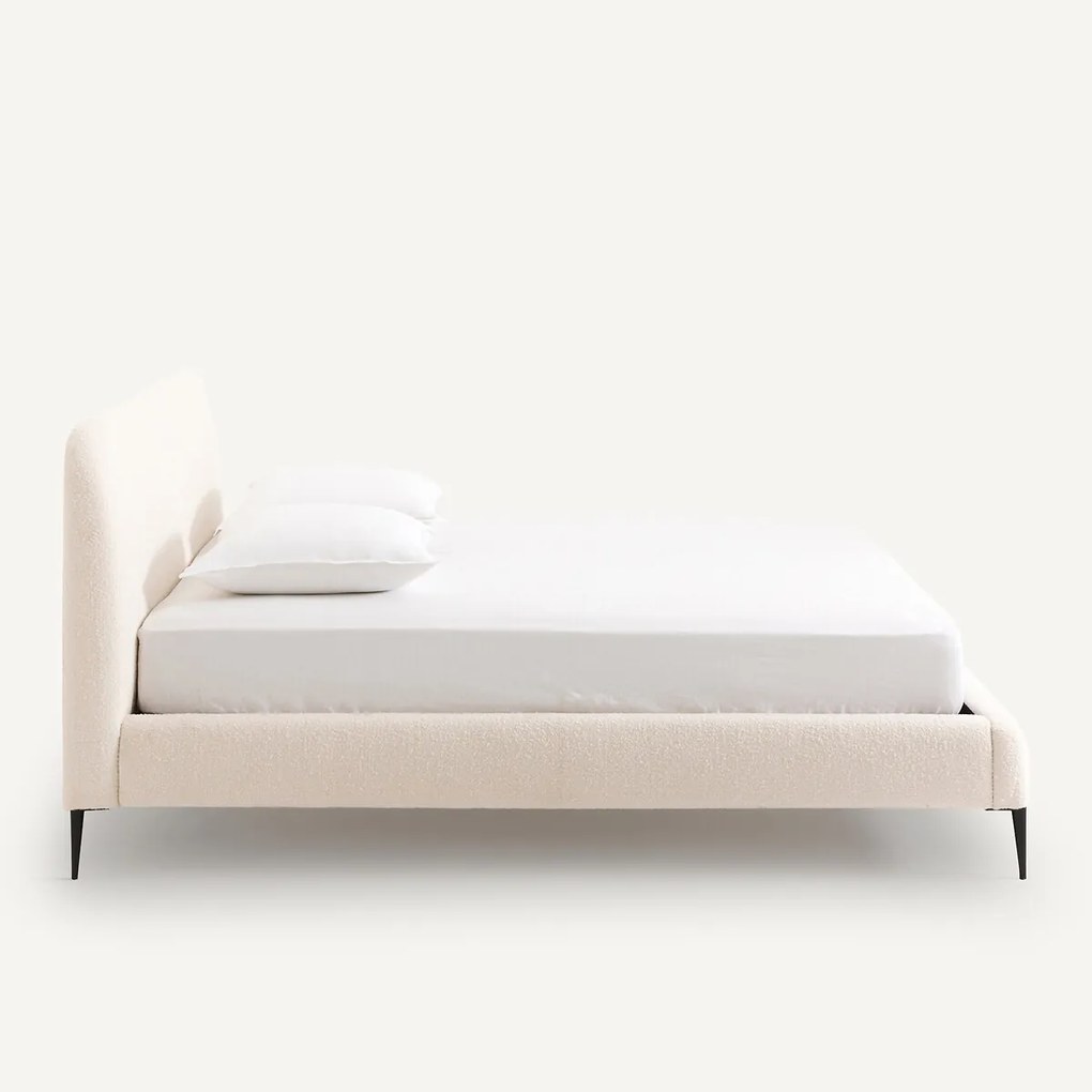 Tweepersoonsbed met gemonteerde lattenbodem, van badstof, OSCAR