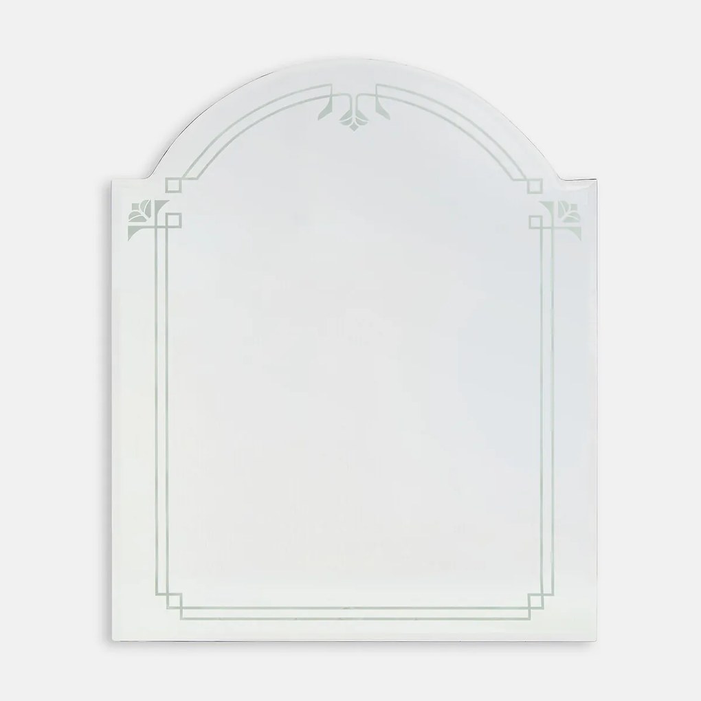 Wandspiegel, gegraveerd en afgeschuind, L75 x H90 cm, MIRAL
