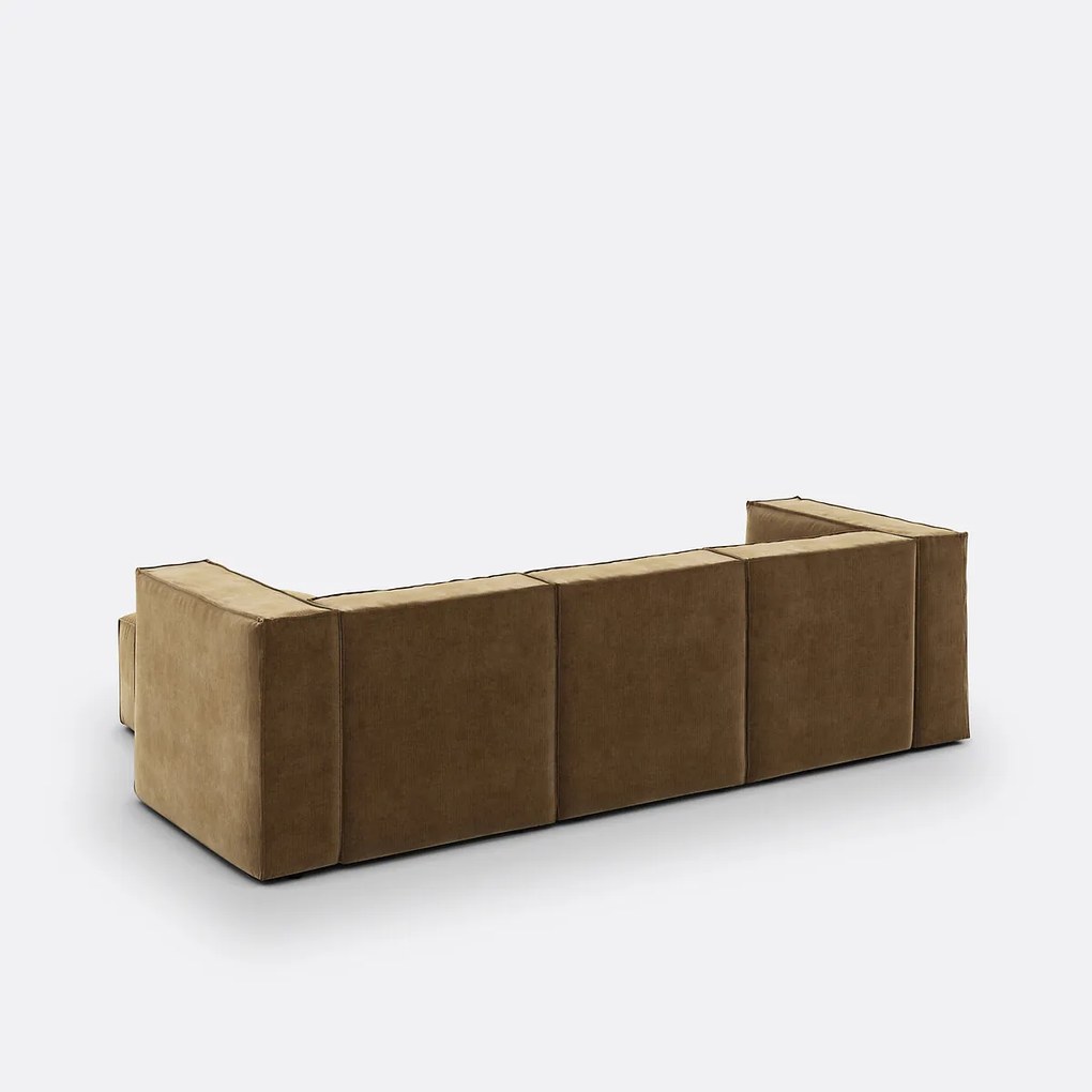 3-zits modulaire unit en vintage corduroy poef Seven