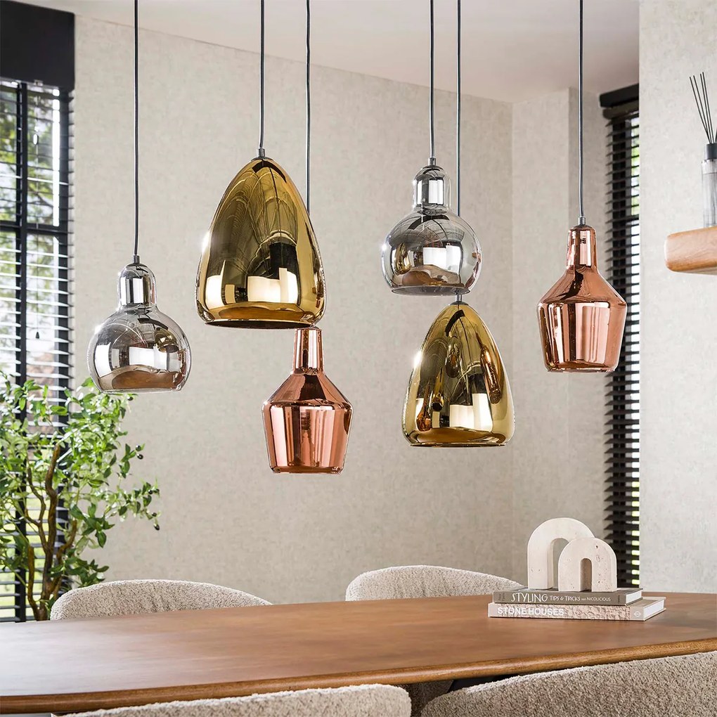 Eettafel Hanglamp Verchroomd Glas