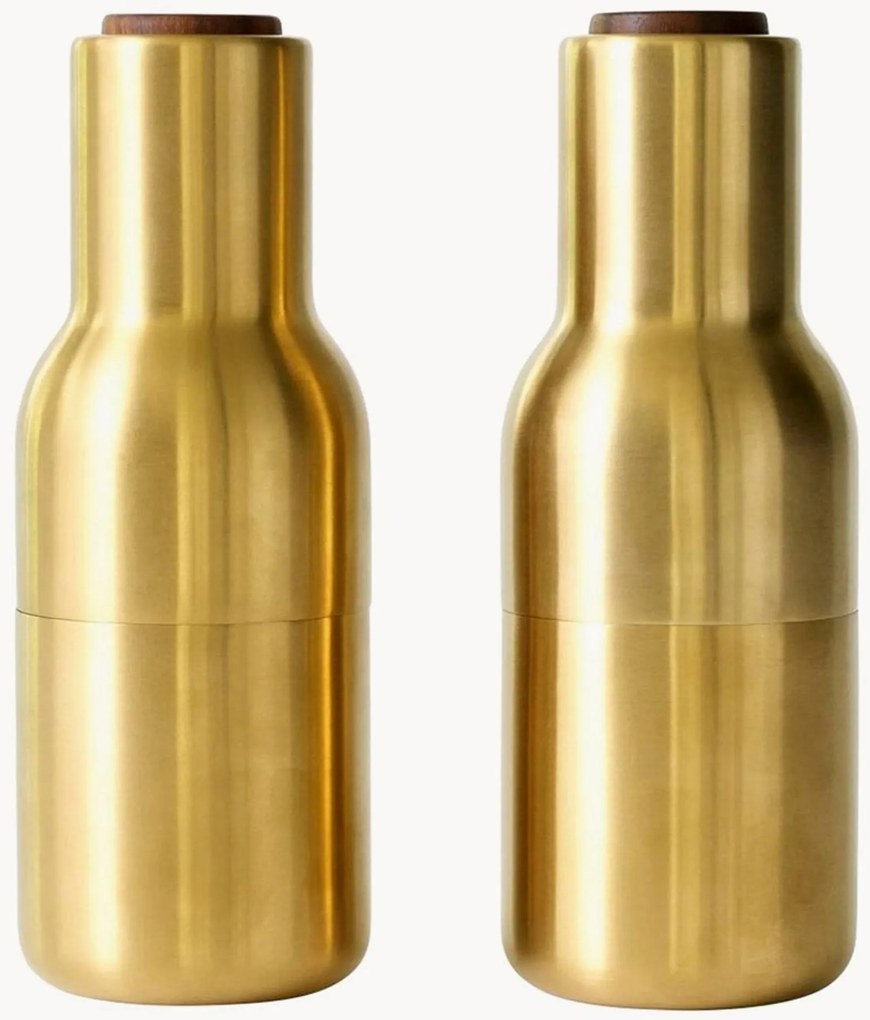 Zout- & pepermolen Bottle Grinder met walnoothouten deksel, 2-delig