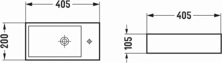 Mexen Inez opbouw wastafel links 40 x 20 cm, wit - 21484000L
