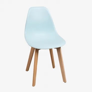 Pack Van 2 Eetkamerstoelen Van Polypropyleen En Beukenhout Scand Nordic Water Blauw - Sklum