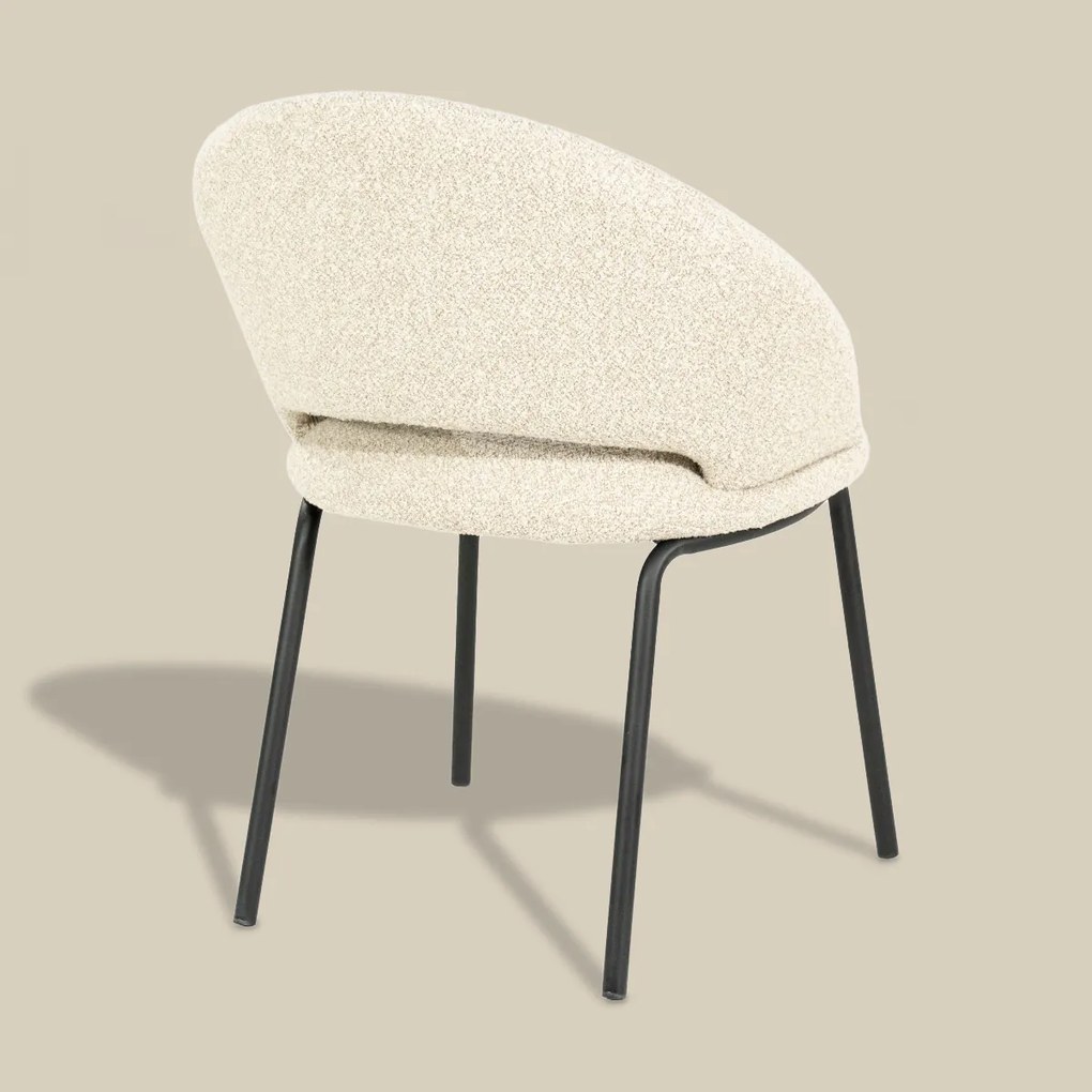 Eetkamerstoel Met Zwart Onderstel Beige