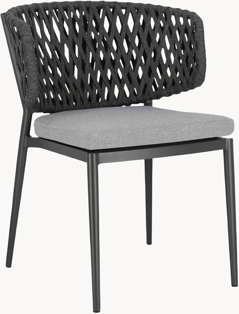 Stapelbare tuinstoelen Noelia Charcoal, 4 stuks