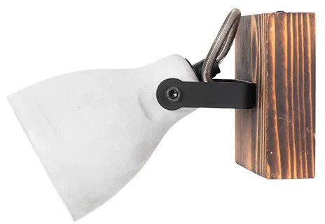 Industriële plafondspot hout met beton - Creto