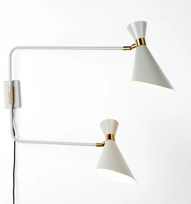 Zuiver Shady Wandlamp Grijs Met Goud