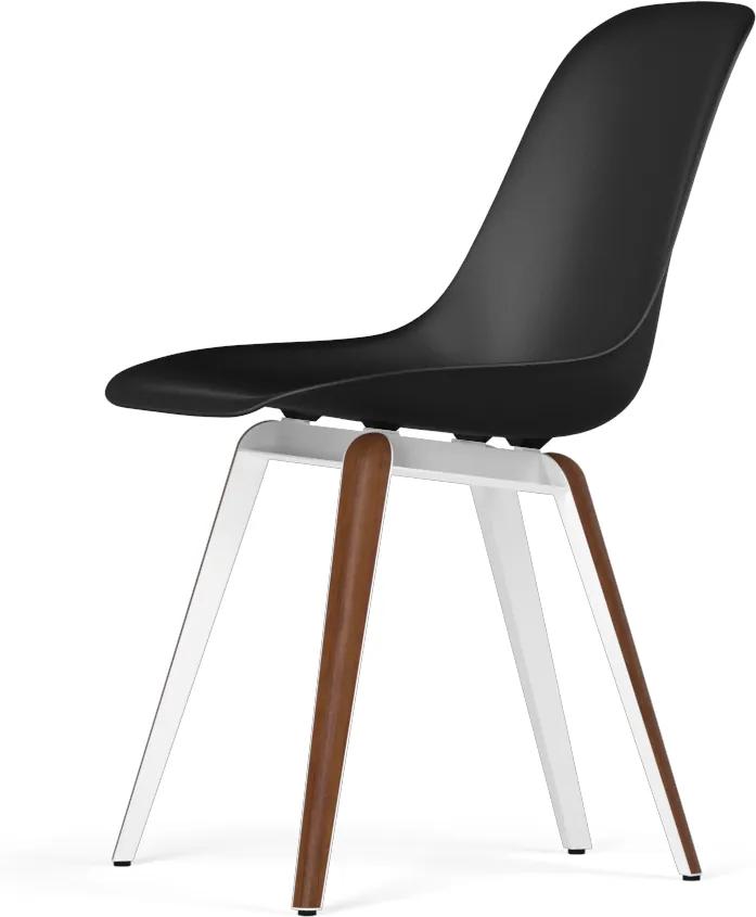 Kubikoff Slice stoel - V9 Side Chair Shell - Wit met walnoten onderstel -