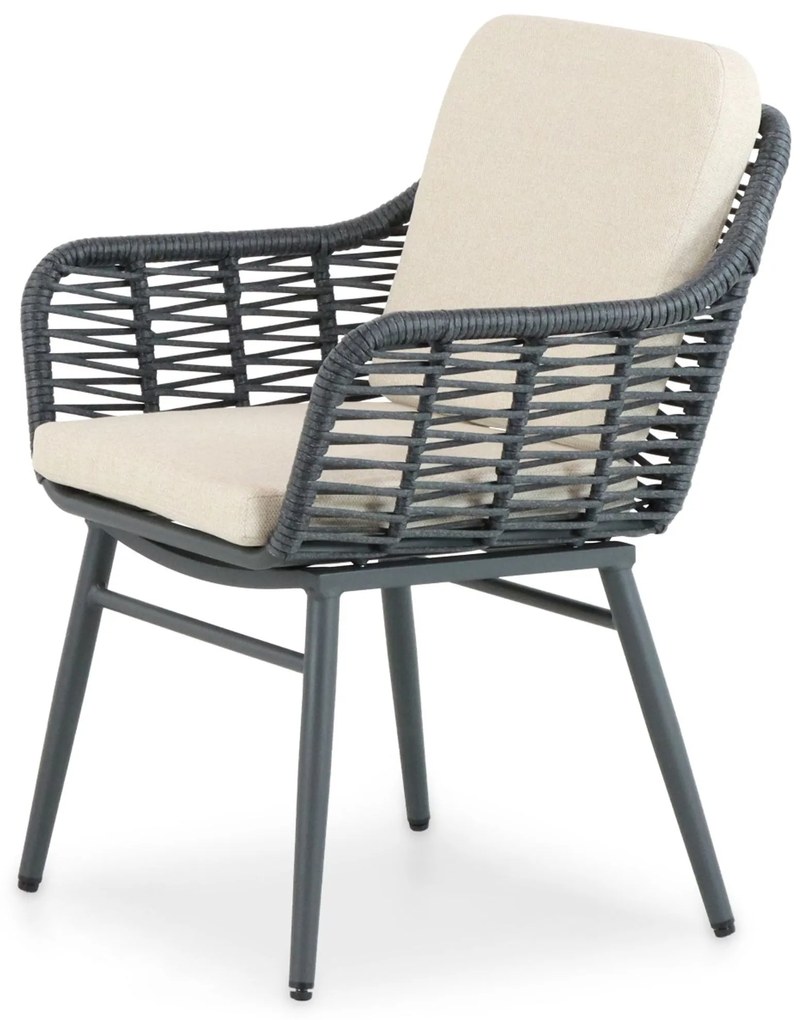 Tuinstoel Aluminium/rope Grijs-antraciet Coco Antoni