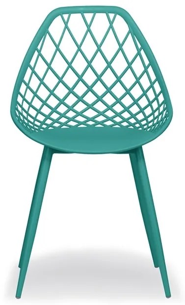 LUGO stoel turquoise - modern, opengewerkt, voor keuken / tuin / café