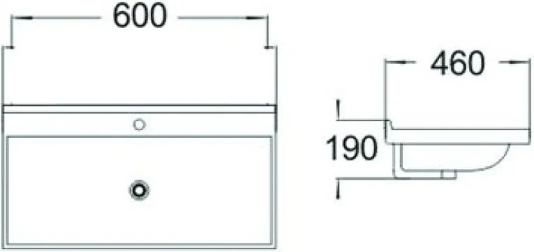 Mexen Mila inbouw wastafel 60 x 46 cm, wit - 25296000