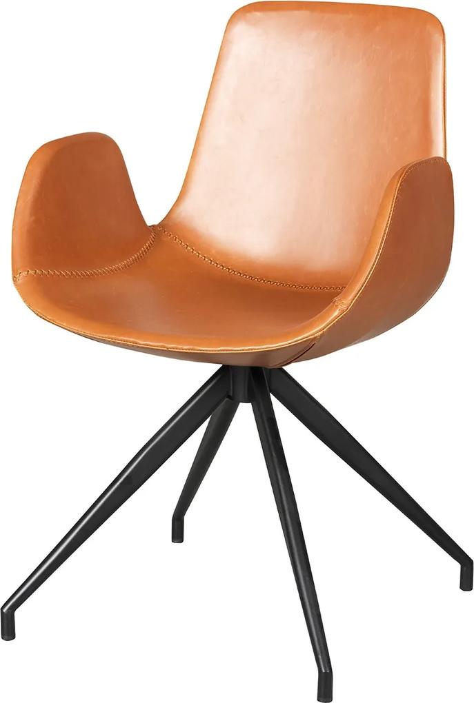 Nordiq Kelsey chair - Eetkamerstoel - Leer - Cognac - Eetkamerstoel - Kuipstoel - Leren stoel - Modern - Design meubel