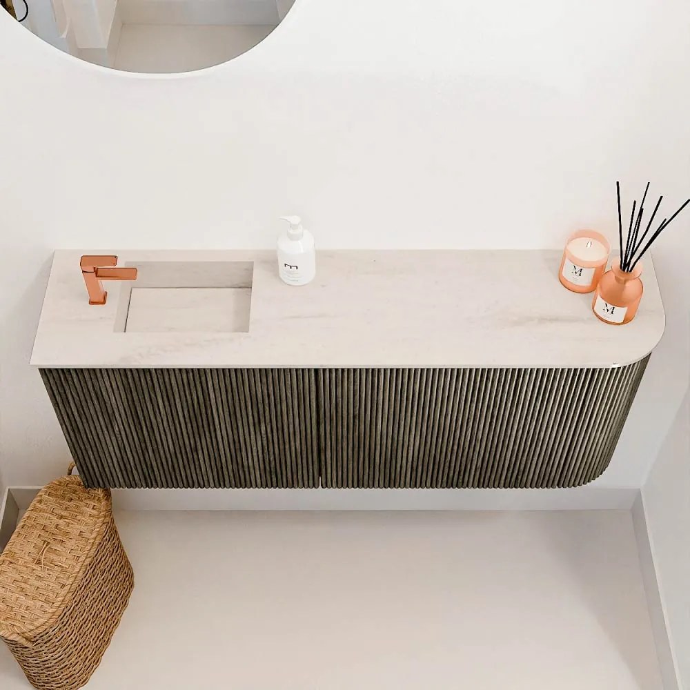 Mondiaz Joya DLux 100cm toiletmeubel ronding rechts shadow met wastafel faye links 1 kraangat meli