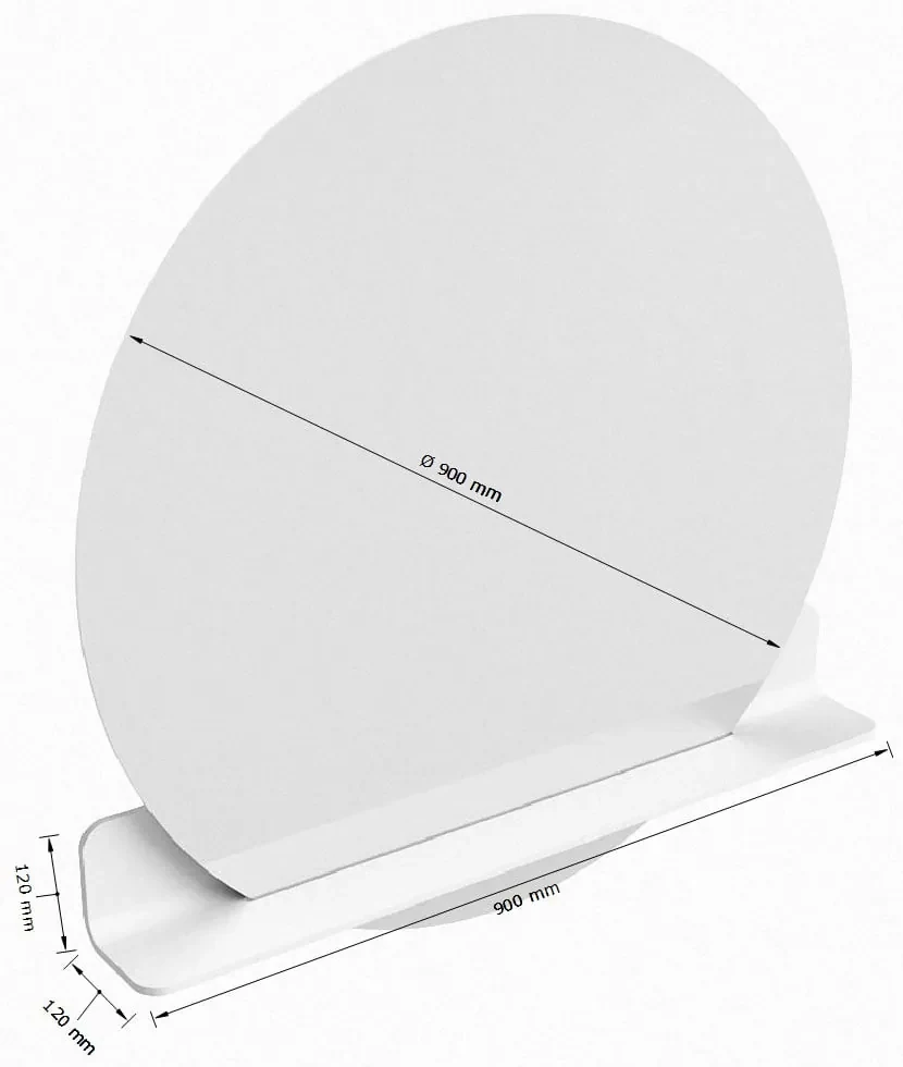 Mondiaz Spot spiegel rond Ø90cm met planchet talc