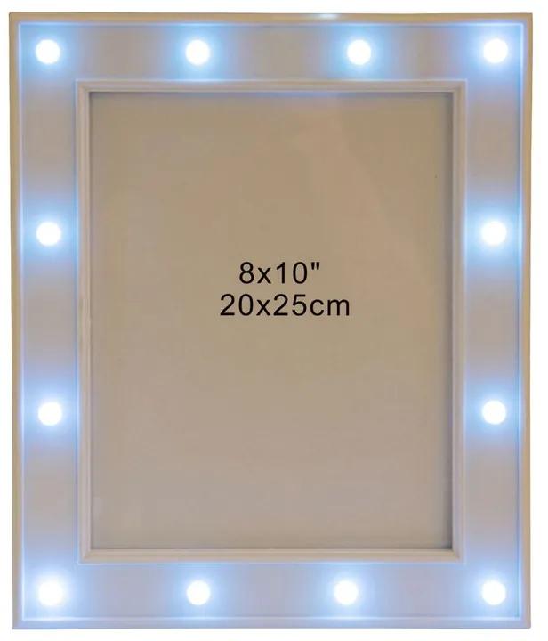 Fotolijst led lichtjes - 20x25 cm - wit