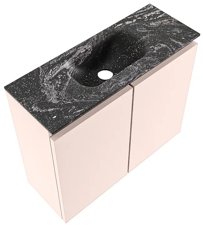 Mondiaz Ture DLux toiletmeubel 60cm rosee met wastafel lava midden met kraangat