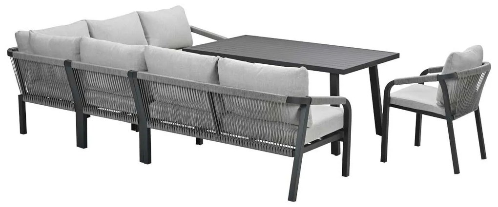 Garden Impressions Tarera lounge dining set 6-delig incl stoel - donker grijs