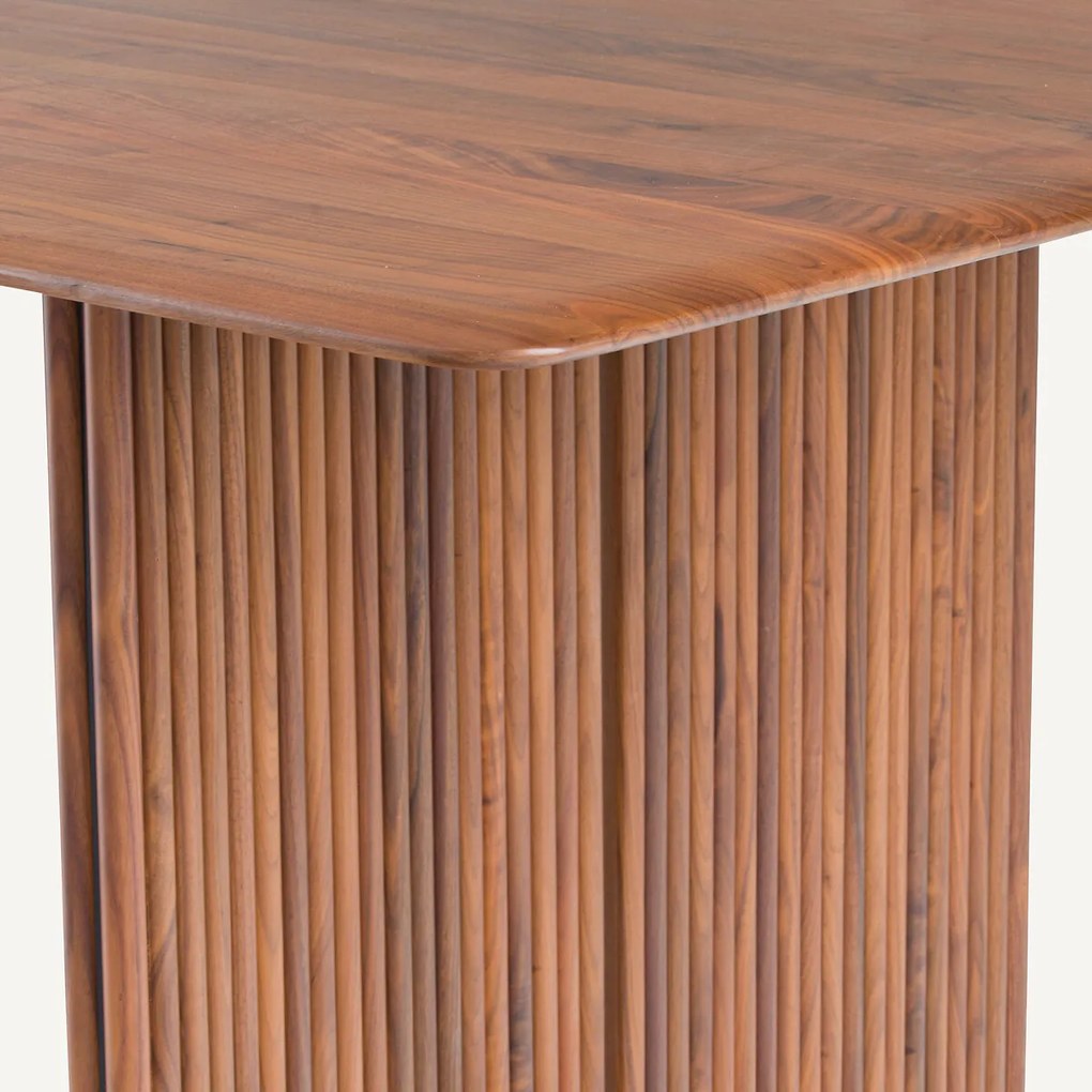 Tafel in massief notenhout en fineer L220 cm, Minela