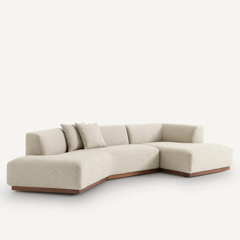 Open hoekbank structuur viscose linnen, Jacopo