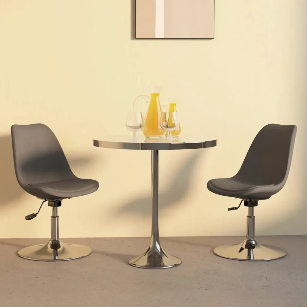vidaXL Eetkamerstoelen draaibaar 2 st stof donkergrijs