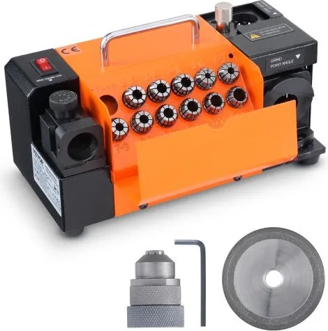 VEVOR MR-13A Boorbit Slijper 120W Boor Slijper 4500 RPM Slijpstation Stalen Boorbit Slijper 95-135° Verstelbare Punthoek 11 Spantangen Geschikt voor Boordiameter φ3-13 mm