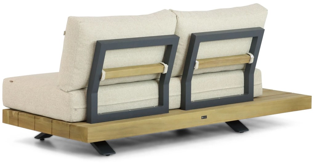 Hoek loungeset 6 personen Aluminium/Teak Old teak greywash  Santika Furniture Santika