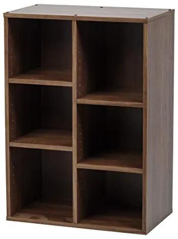 Amazon merk - Module Furniture CFR-9060 houten plank/boekenkast met 6 vakken, ontworpen hout, donker eiken