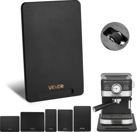 VEVOR Glijplank, 406x305 mm, plank met rubberen wielen en holle handgreep, gemakkelijk schoon te maken, schuifplank, rolplank voor apparaten, eenvoudig verplaatsbare basis voor koffiezetapparaat, keukenmachine, zwart