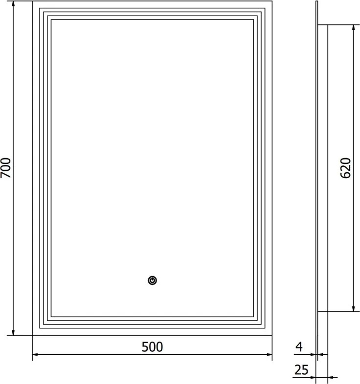Mexen Taco verlichte badkamer spiegel 50 x 70 cm, LED 6000K, anti-condens - 9805-050-070-611-00