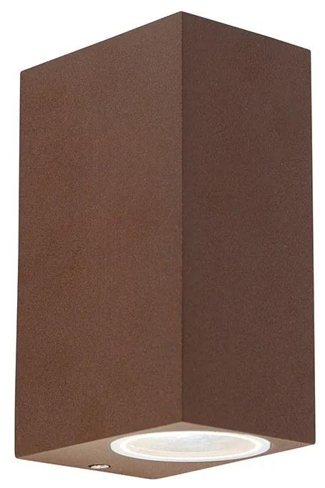 Industriële wandlamp roestbruin 2-lichts IP44 - Baleno