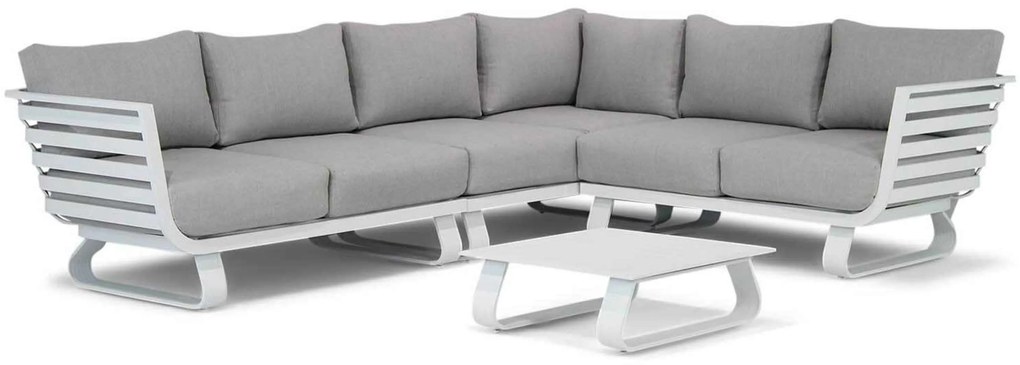 Hoek loungeset 5 personen Aluminium Wit Santika Furniture Santika Sovita