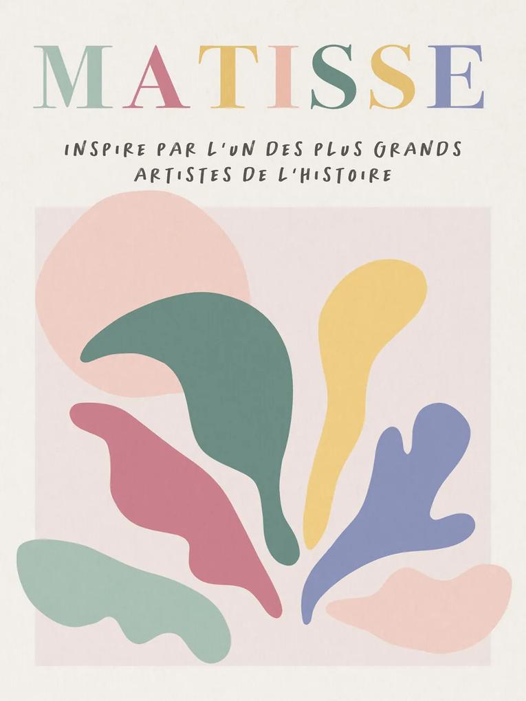Kunstdruk Danish Pastel Cut Out Abstract Pattern (1/3) - Henri Matisse Inspiré, (30 x 40 cm)