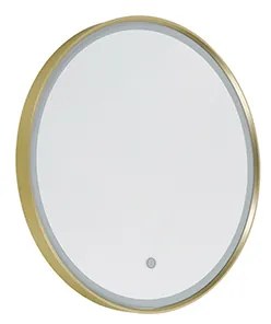 Badkamerspiegel goud 50 cm incl. LED 3-staps dimbaar met touch rond - Miral