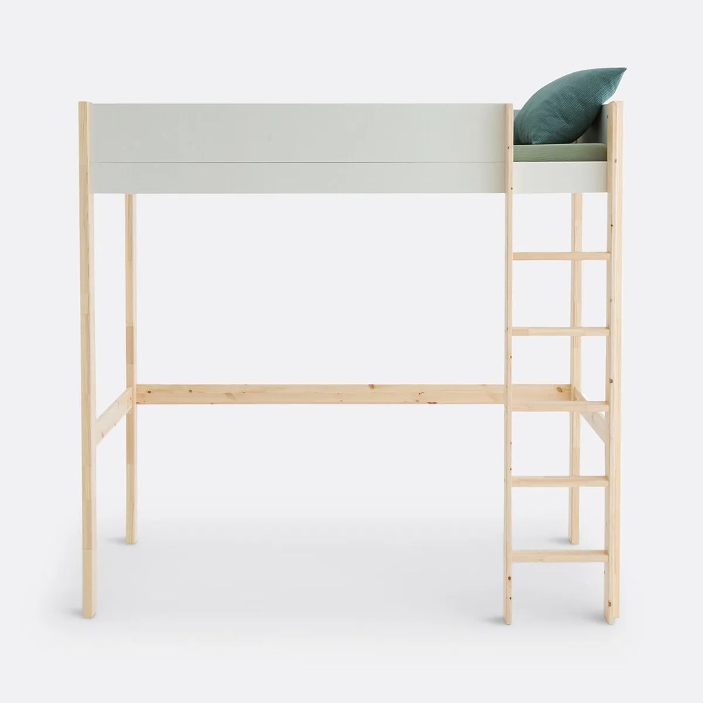 Mezzanine bed, 1-persoons, massief dennenhout, Meeting